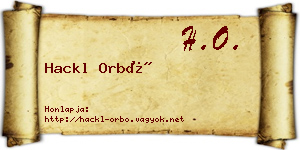 Hackl Orbó névjegykártya